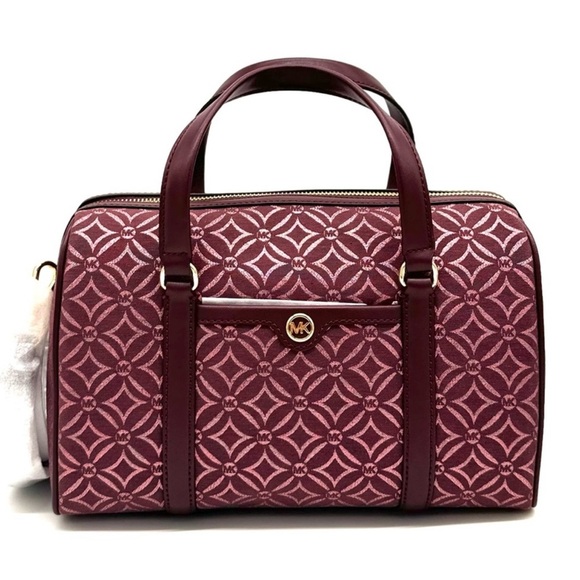 Michael Kors Medium Travel Duffle Satchel Bag Ox Blood Multi